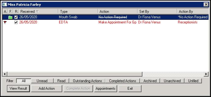 View Mail for Patient - Current Mail - Unfiled